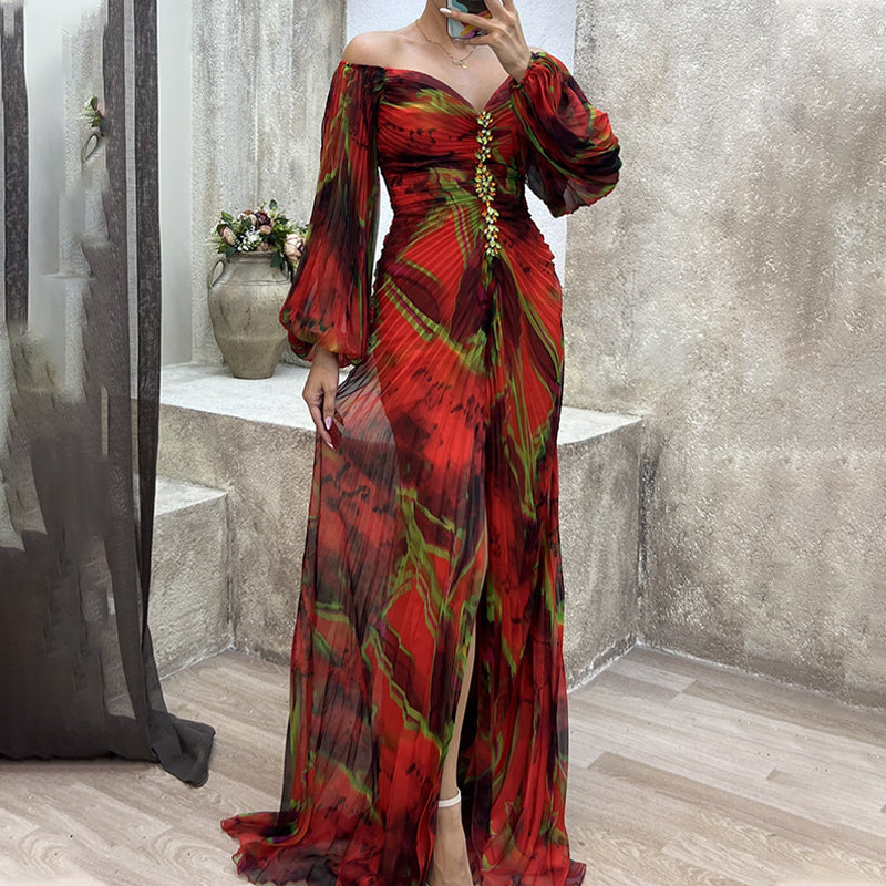 Rozanne™ | Axelbandslös Plisserad Klänning