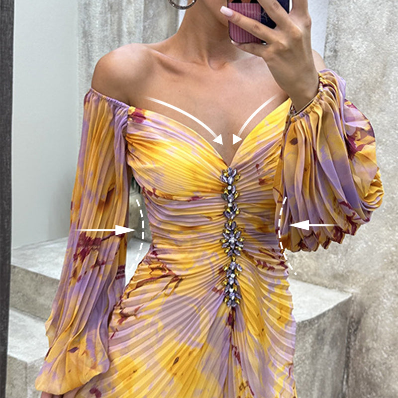 Rozanne™ | Axelbandslös Plisserad Klänning