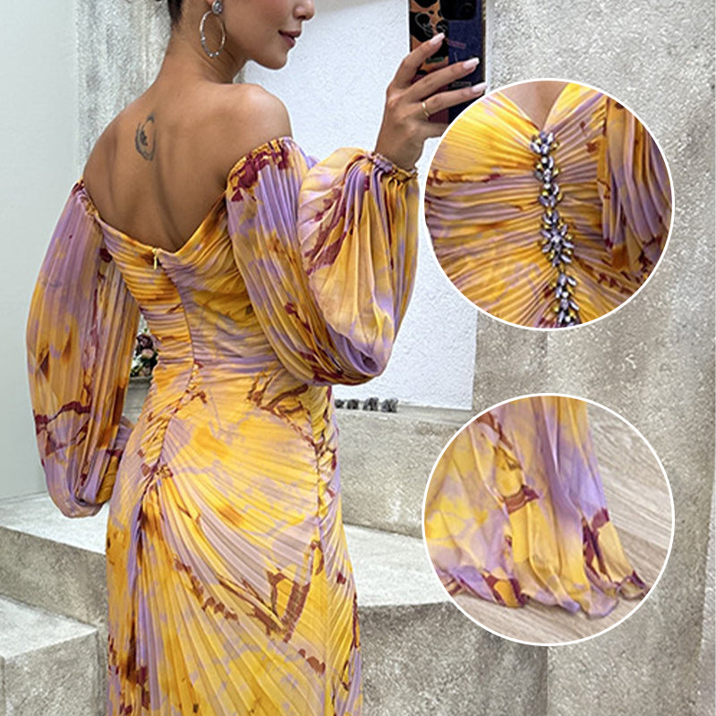 Rozanne™ | Axelbandslös Plisserad Klänning